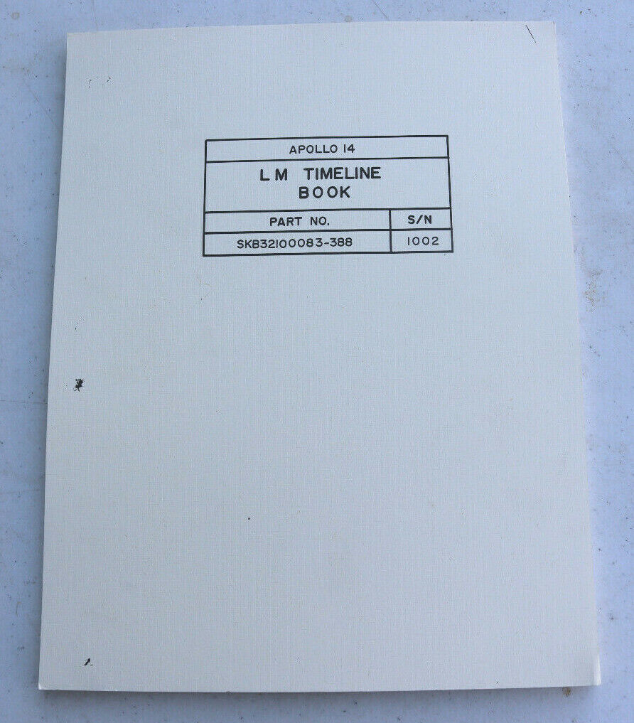 RARE Vintage NASA Apollo 14 LM Timeline Book 1971 Lunar Module Training Material