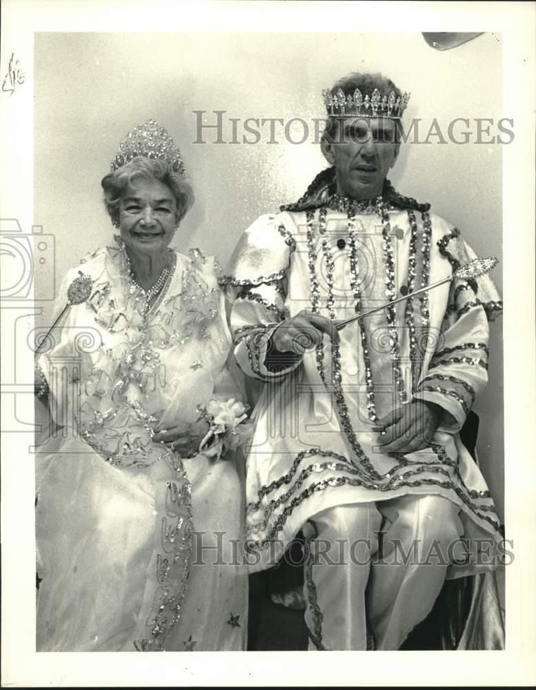 1987 Press Photo New Orleans Home and Rehab Center Mardi Gras King and Queen
