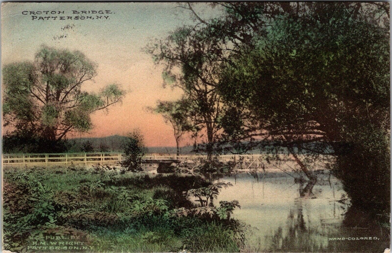 1914 Patterson New York Croton Bridge Postcard Hand Colored PC3