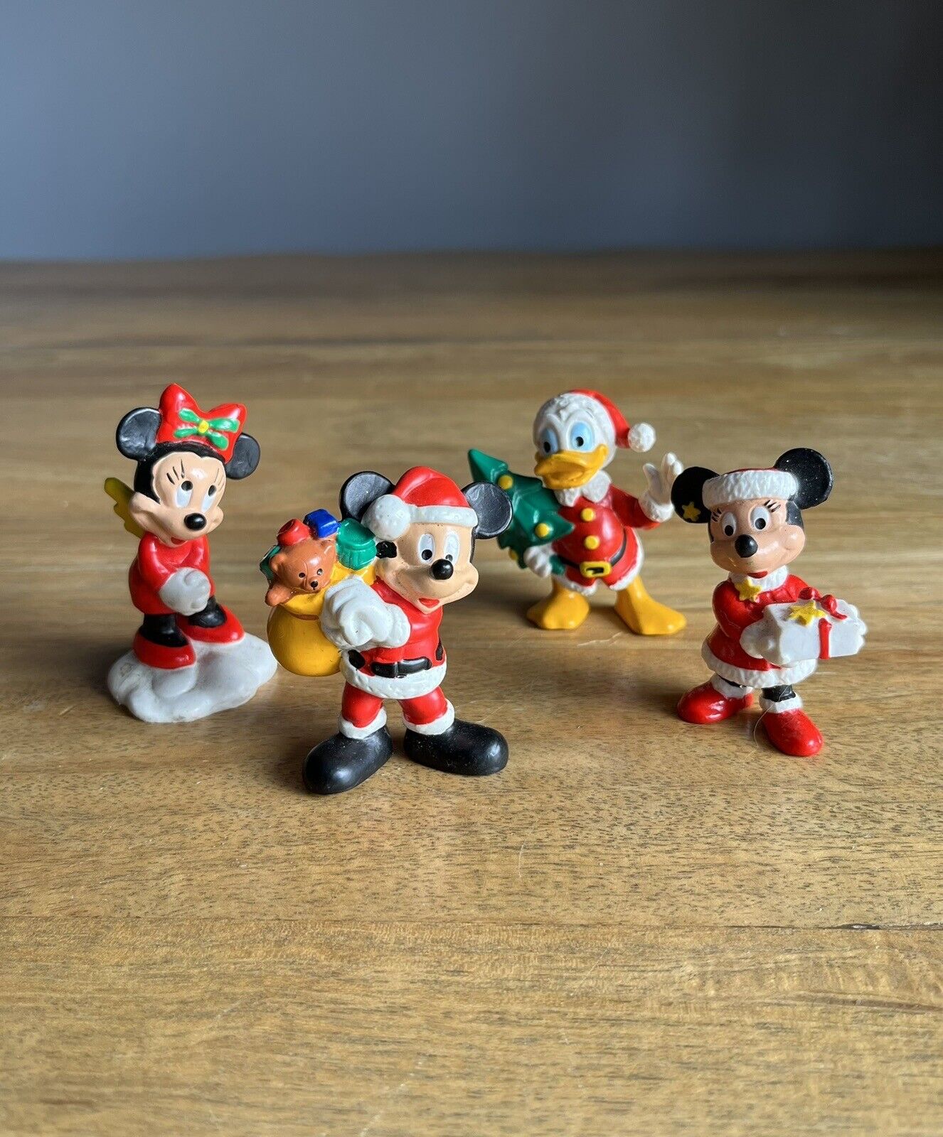 Disney Bullyland German Vintage Mickey Mouse Hand-Painted Christmas 6cm Figures