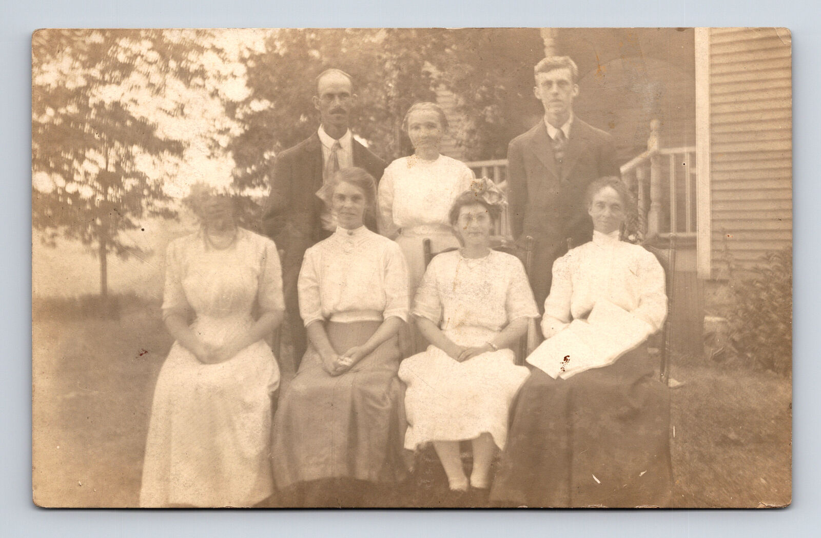 RPPC Ghost Like Image Family Portrait See Through Woman Postcard
