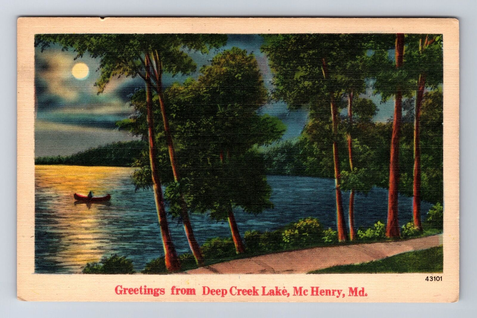 McHenry MD-Maryland, Deep Creek Lake, Antique, Vintage Postcard