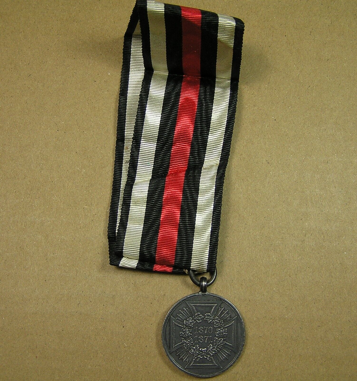1870 - 1871 Franco-Prussian War Medal with Ribbon, Iron Cross Magnetic no rust
