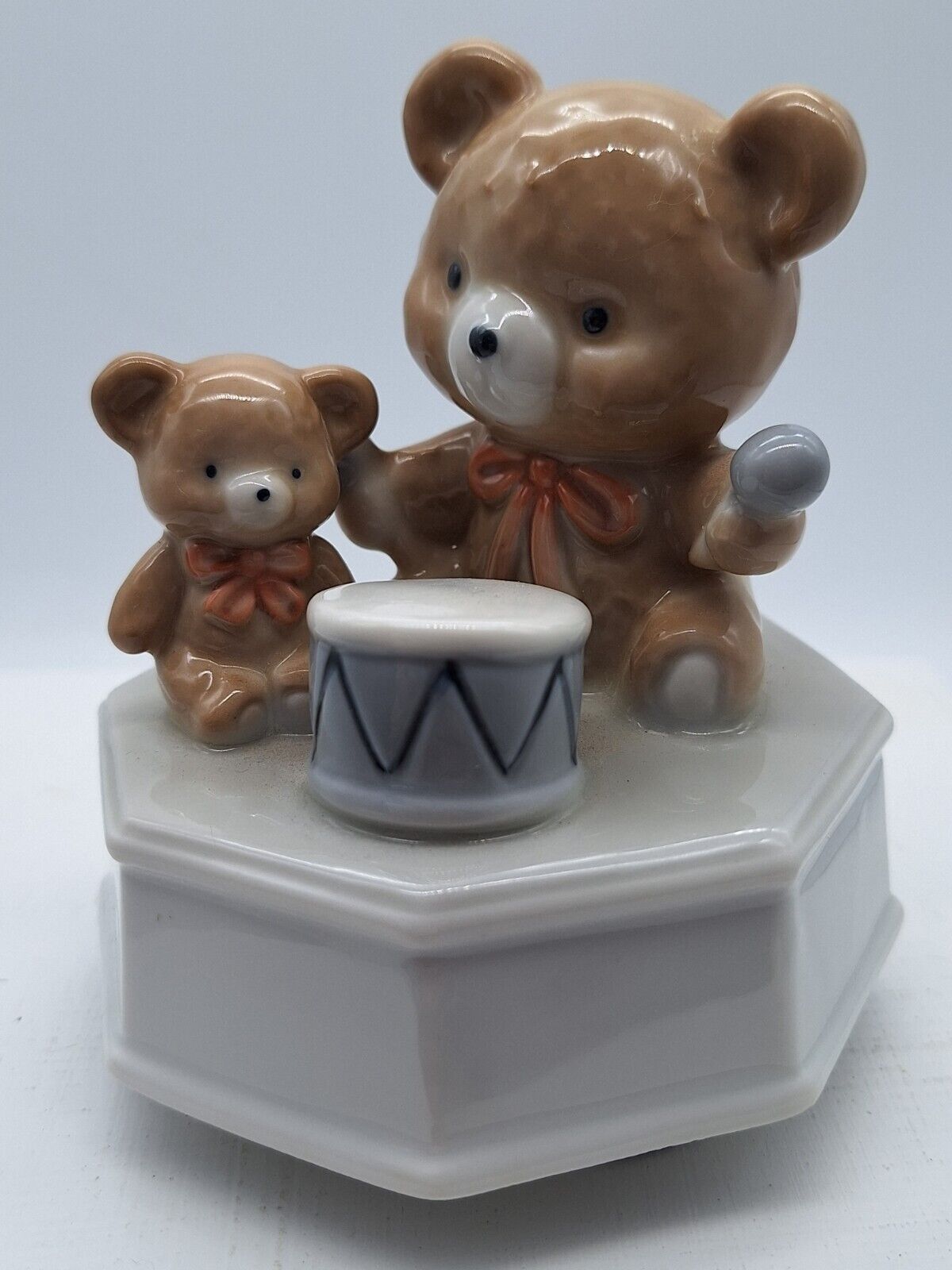 Otagiri Teddy Bear and Baby Music Box plays This Old Man Rotates 4 in high