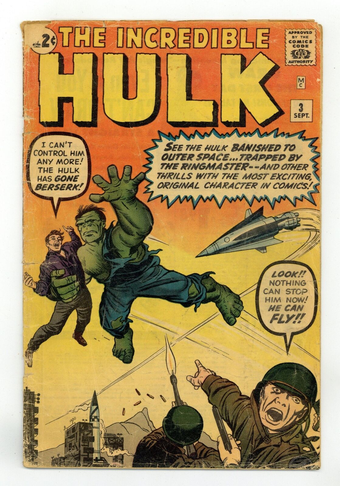 Incredible Hulk #3 GD- 1.8 1962