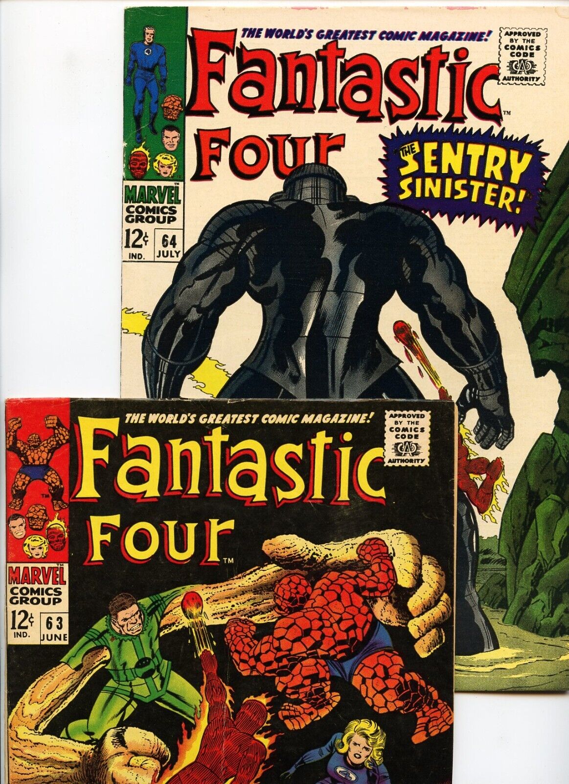 Fantastic Four #63 and #64 Marvel Comics Lot of 2 Books