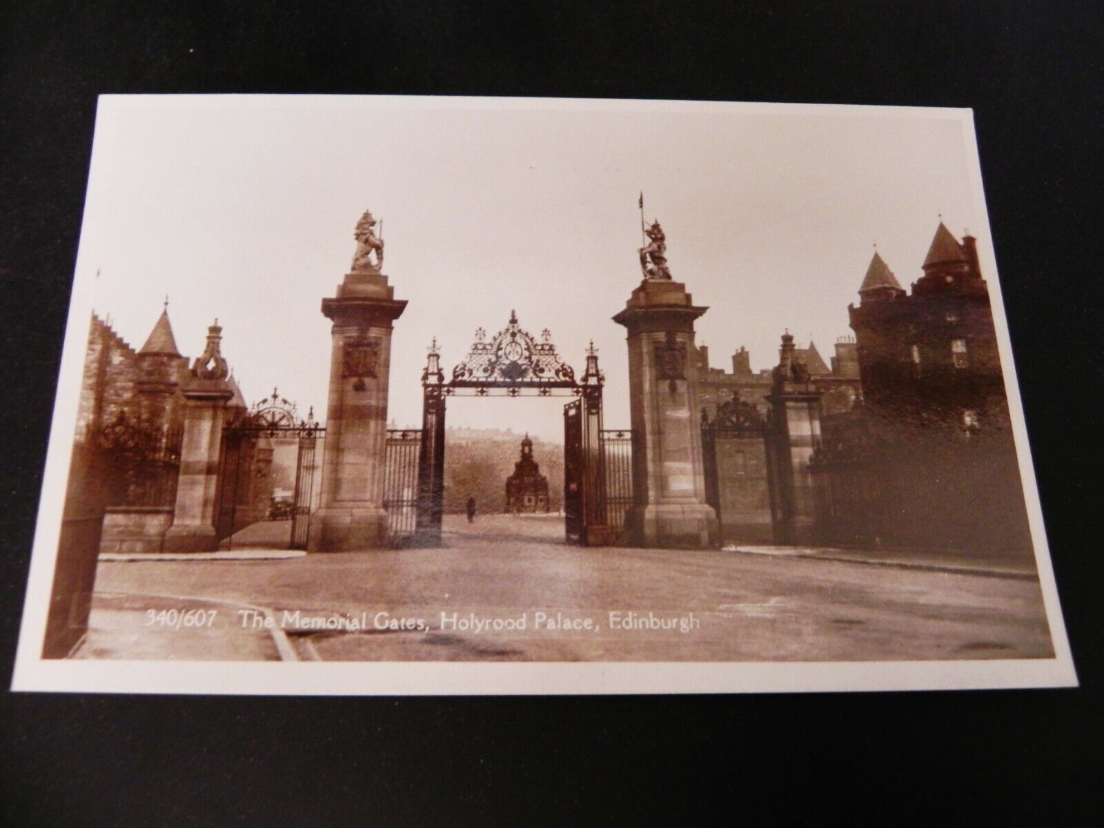 Scotland Edinburgh Memorial Gates Holyrood Palace Real Photo RPPC UK England 