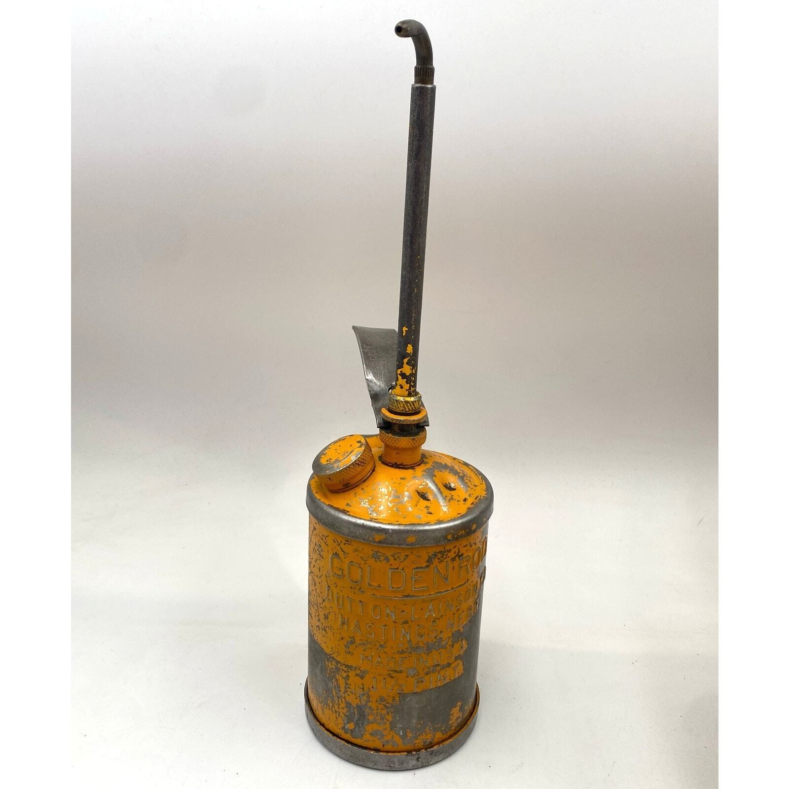 Vintage Golden Rod Dutton-Lainson Co 1 1/2 Pint Oil Can/Oiler Hastings Nebraska