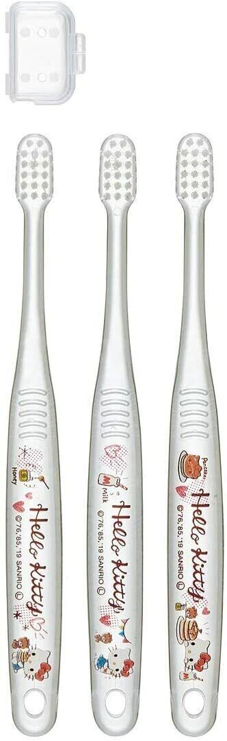 Skater Hello Kitty Toothbrush 3-5-year-old Clear, 3 Pieces TBCR5T
