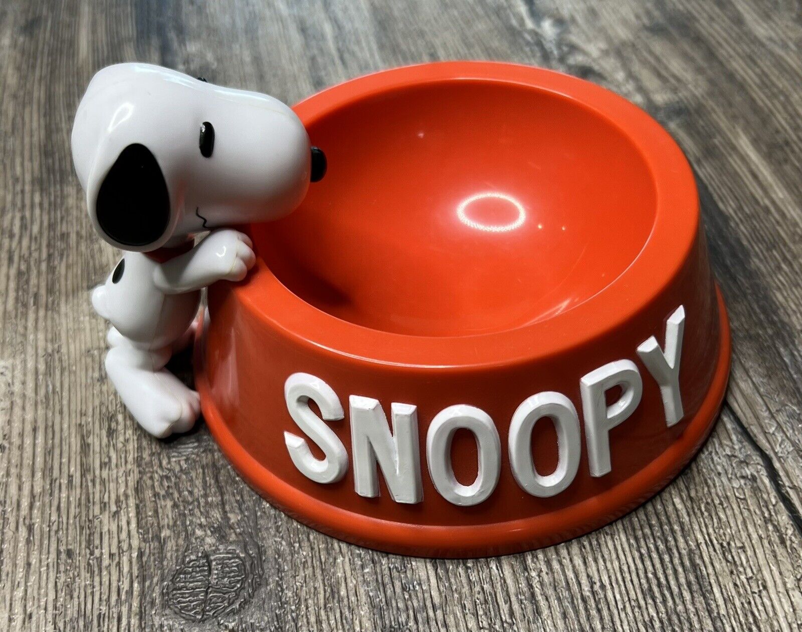 2001 Peanuts Snoopy Vintage Red Plastic Dog Bowl Small Dish Candy