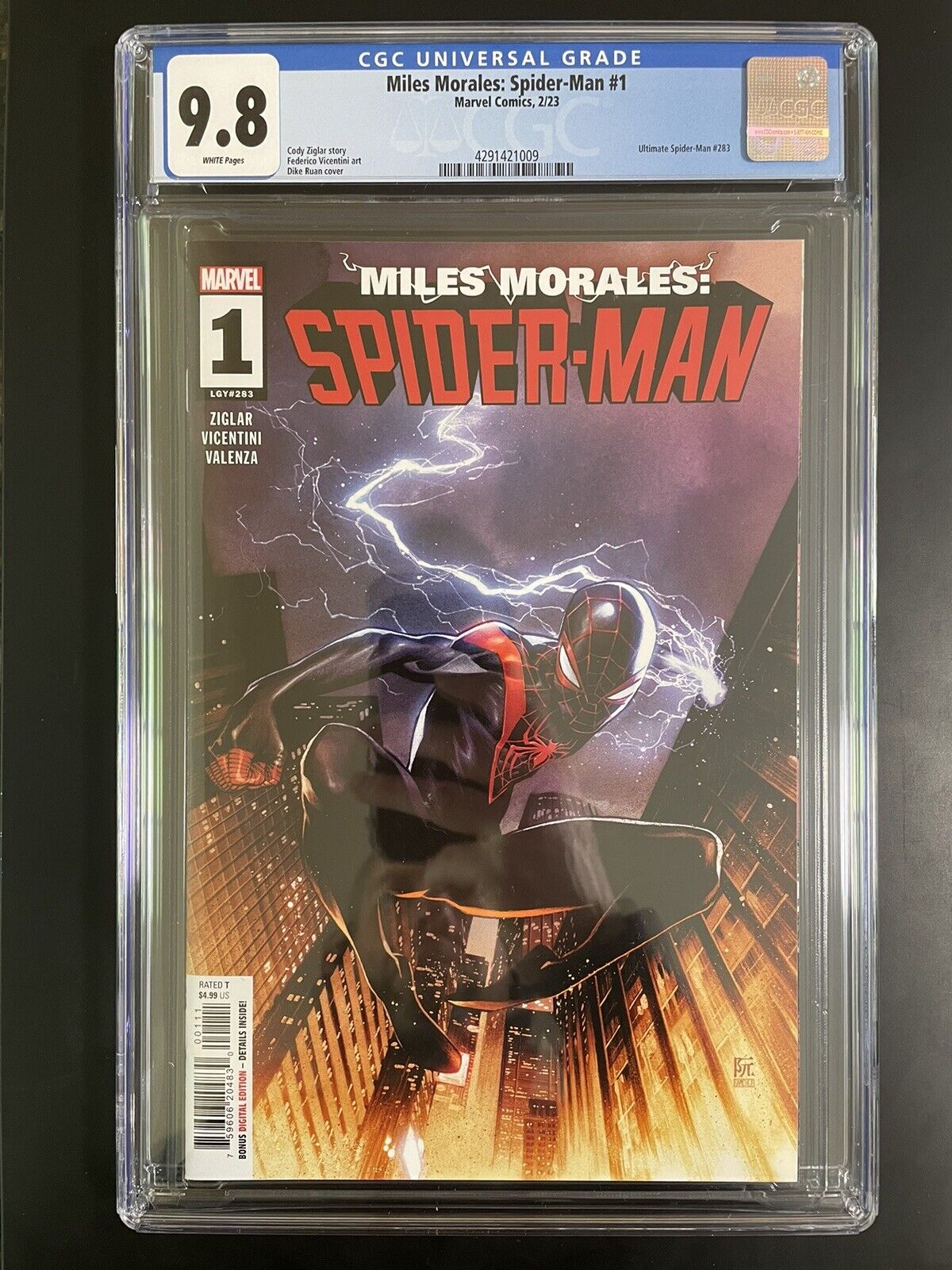 Miles Morales Spider-Man #1 Comic Book 2023 CGC 9.8 Ultimate Spider-Man 283
