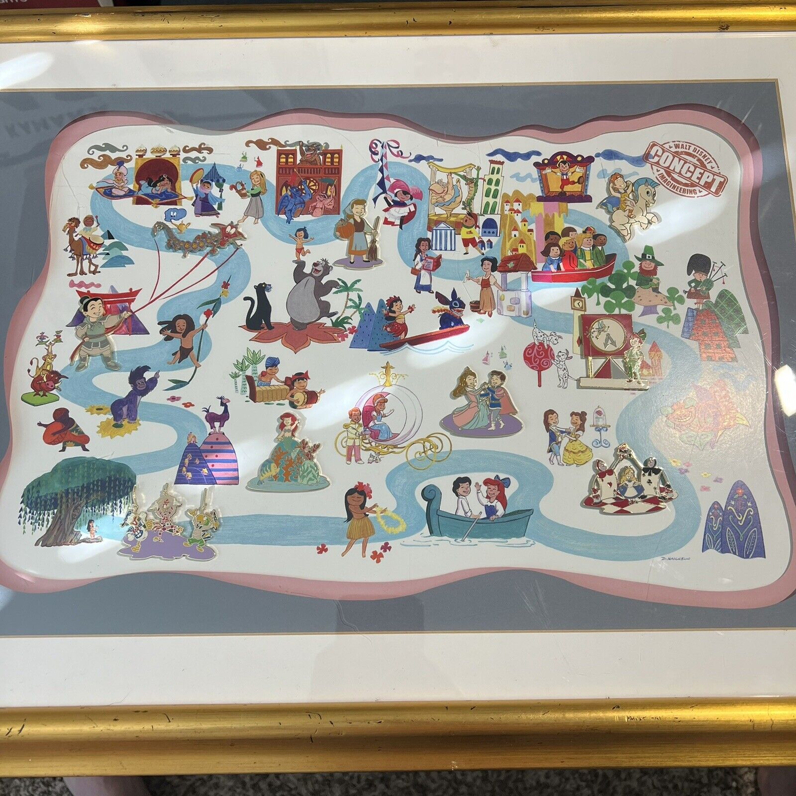 DISNEY WDW IT\'S A SMALL WORLD MAGICAL TRANSFORMATION FRAMED SET 9 Pins /300 Rare