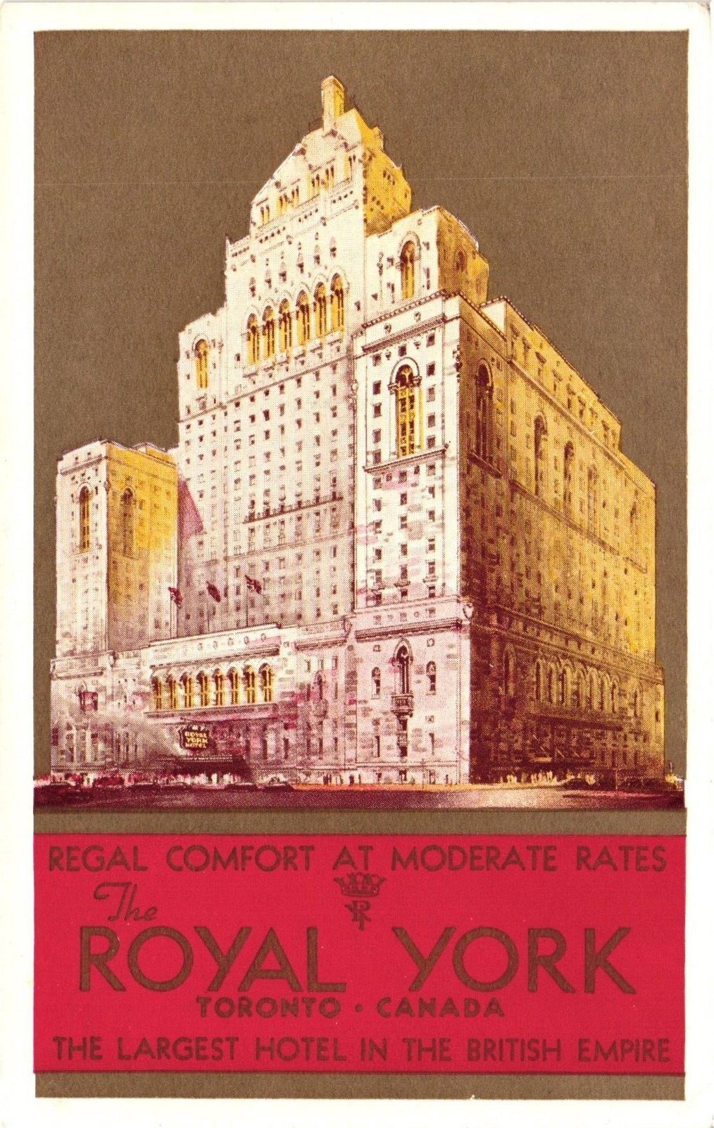 The Royal York Hotel Toronto Canada Vintage Postcard c1960 Unposted