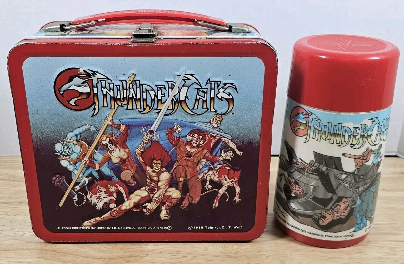 Vintage 1985 Thundercats Lunch Box With Thermos Aladdin