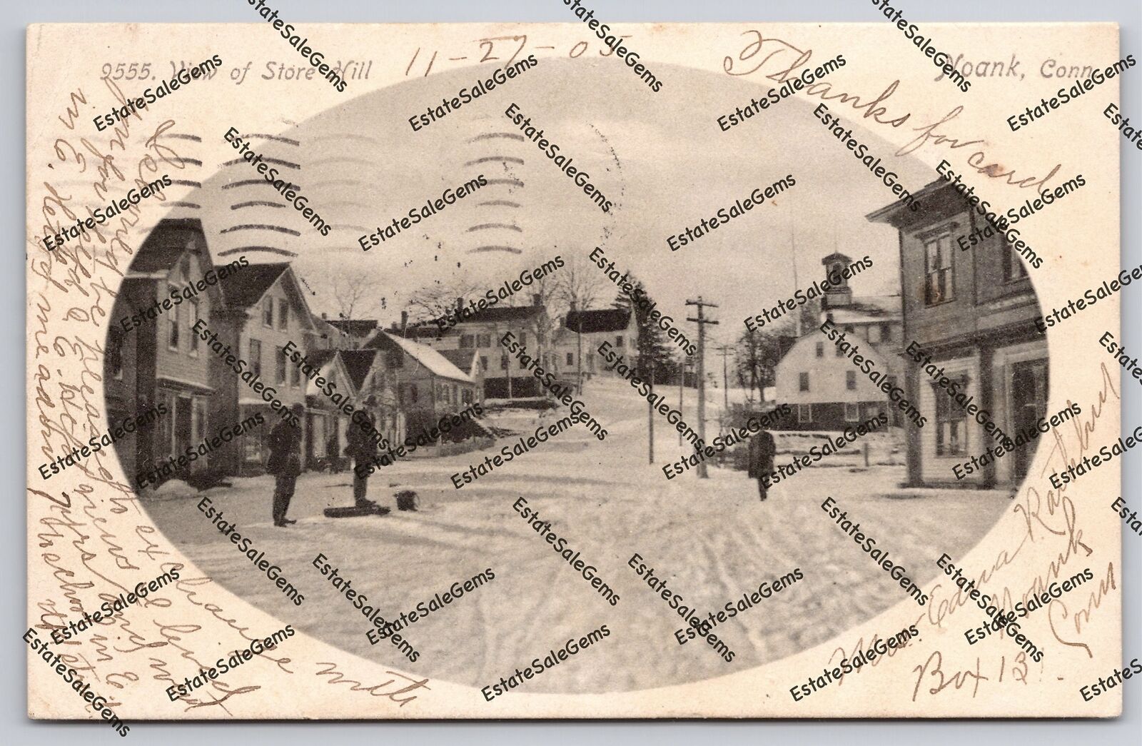 Antique Postcard 1905 View Of Store Hill Noank Connecticut