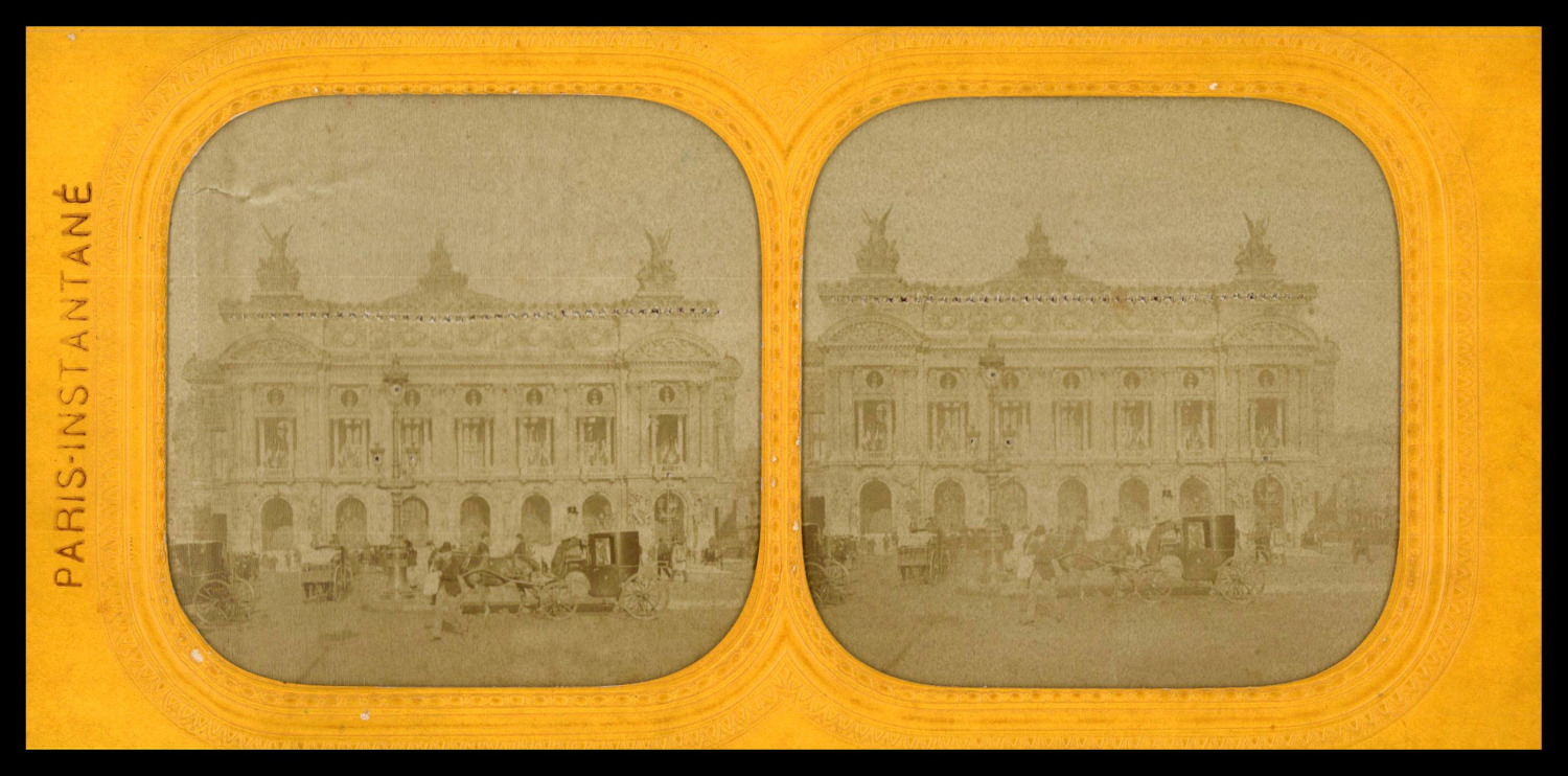 Paris, Opéra Garnier, ca.1875, Day/Night Stereo (French Tissue) Vintage Print s