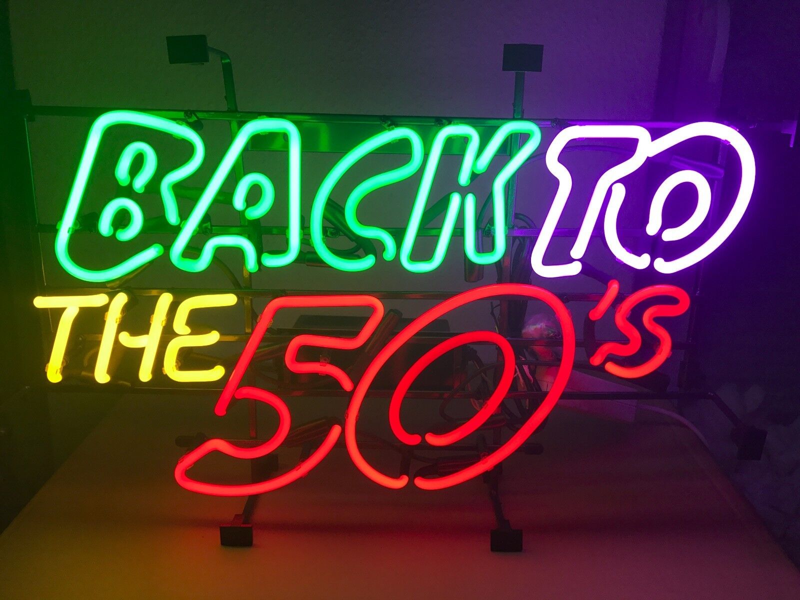 BACK TO THE 50\'s Neon Sign Light Beer Bar Pub Wall Decor Visual Artwork 17\
