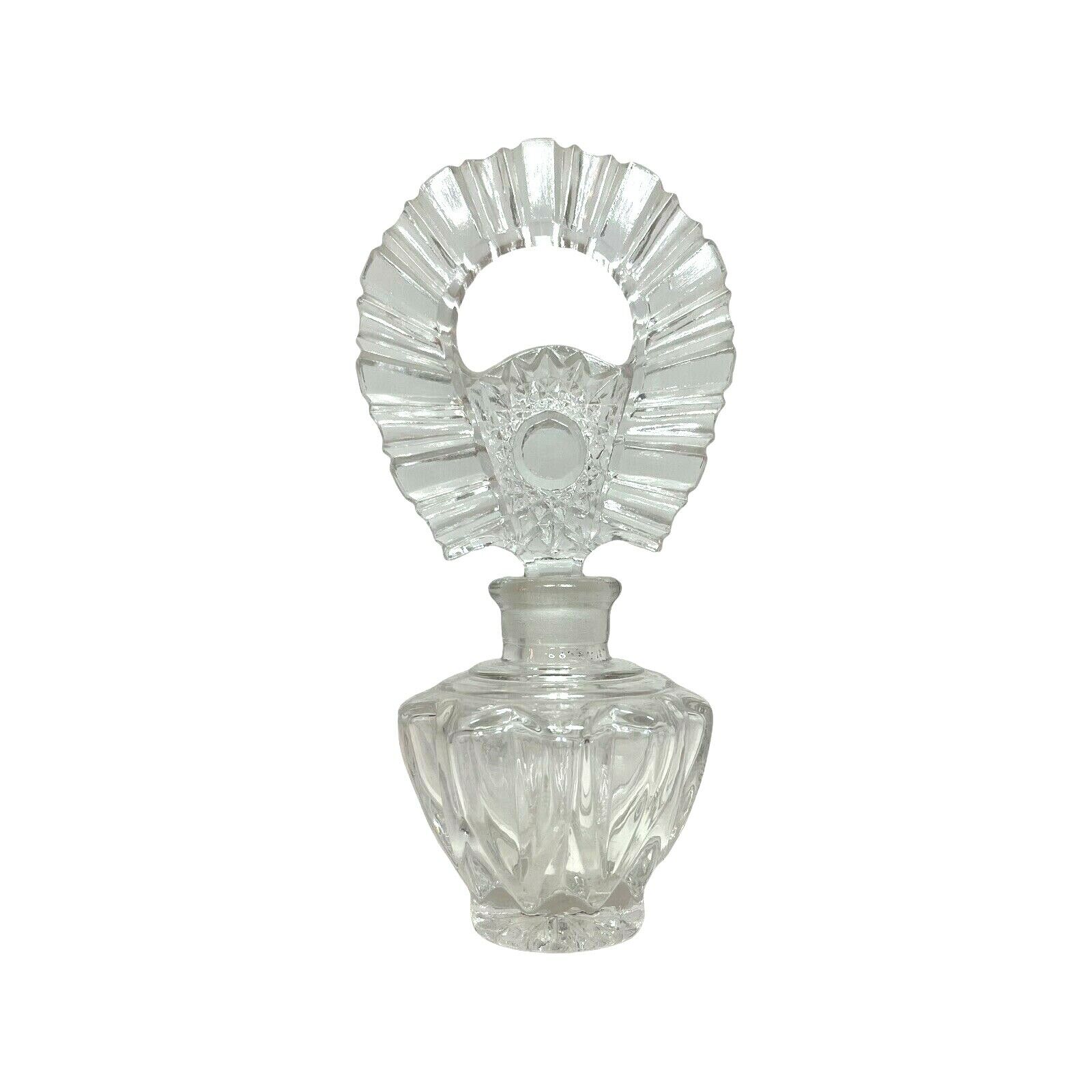 Vintage Clear Glass Perfume Bottle Large Stopper READ
