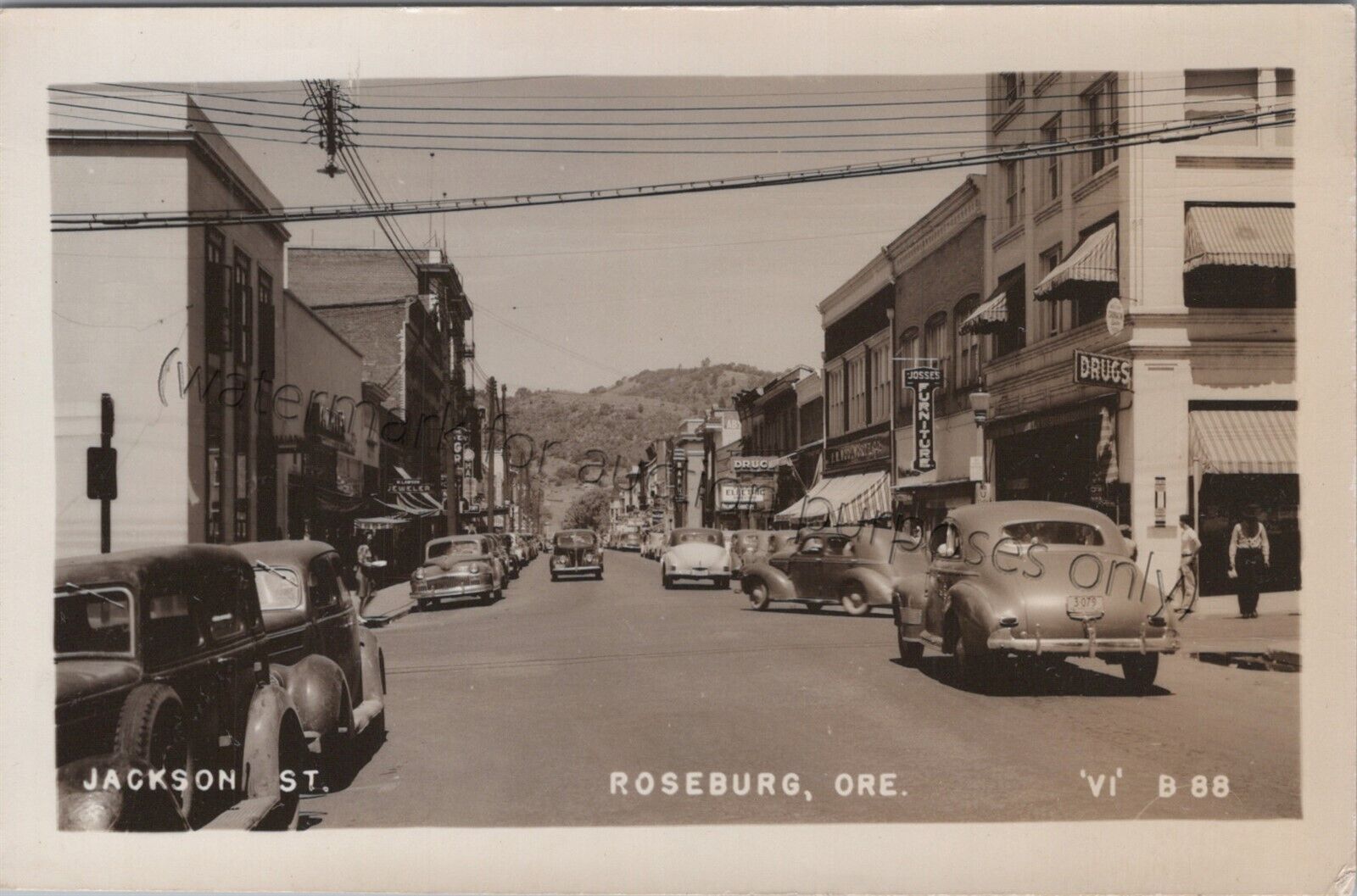 Roseburg, OR: Jackson St RPPC - Vintage Douglas Co, Oregon Real Photo Postcard