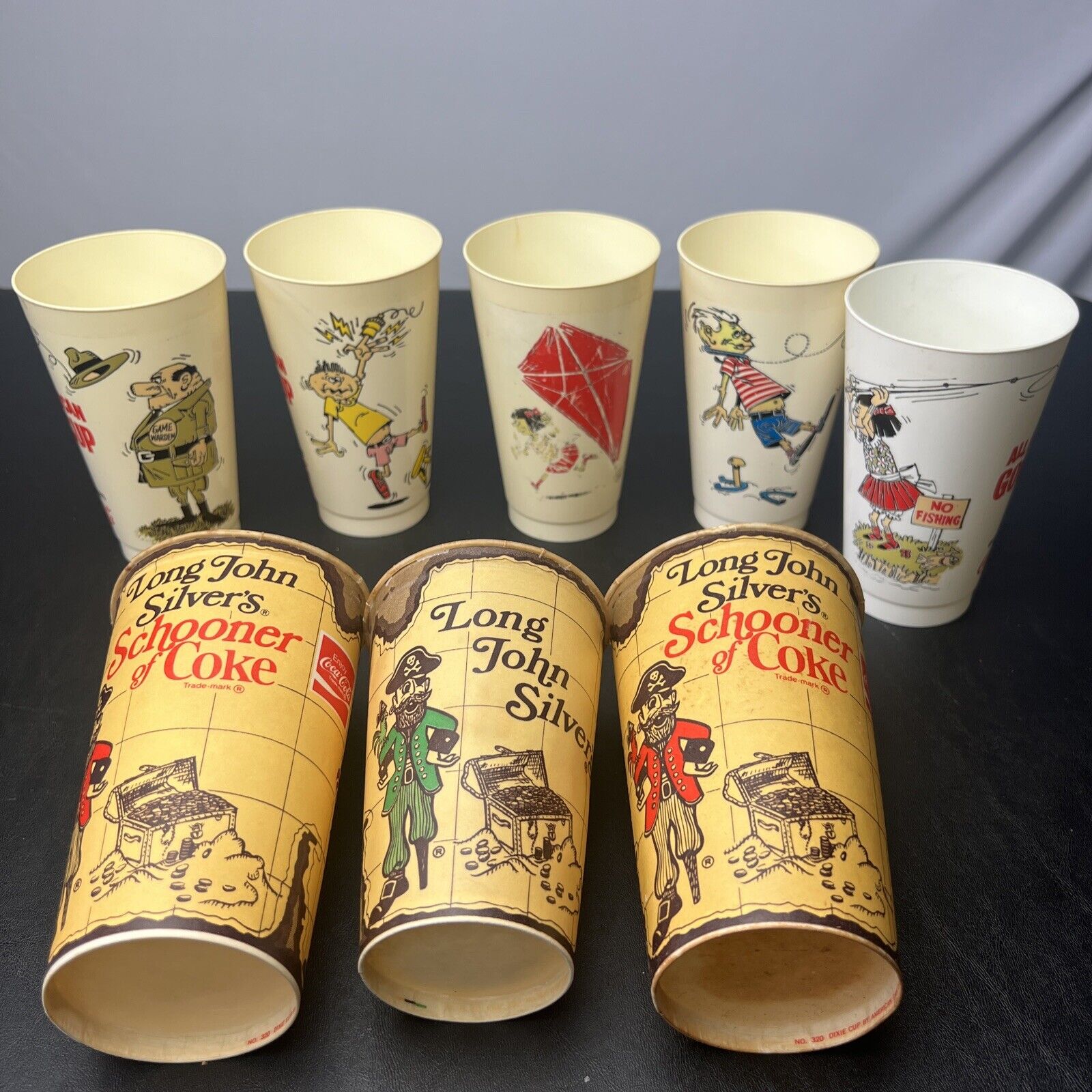 1970s Vintage All American Goof Coke COLA Cup AMOCO RARE CUP (LOT OF 8)