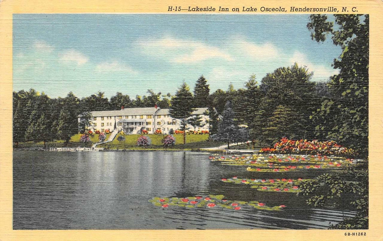 HENDERSON, NC North Carolina  LAKESIDE INN~Lake Osceola  1949 Curteich Postcard