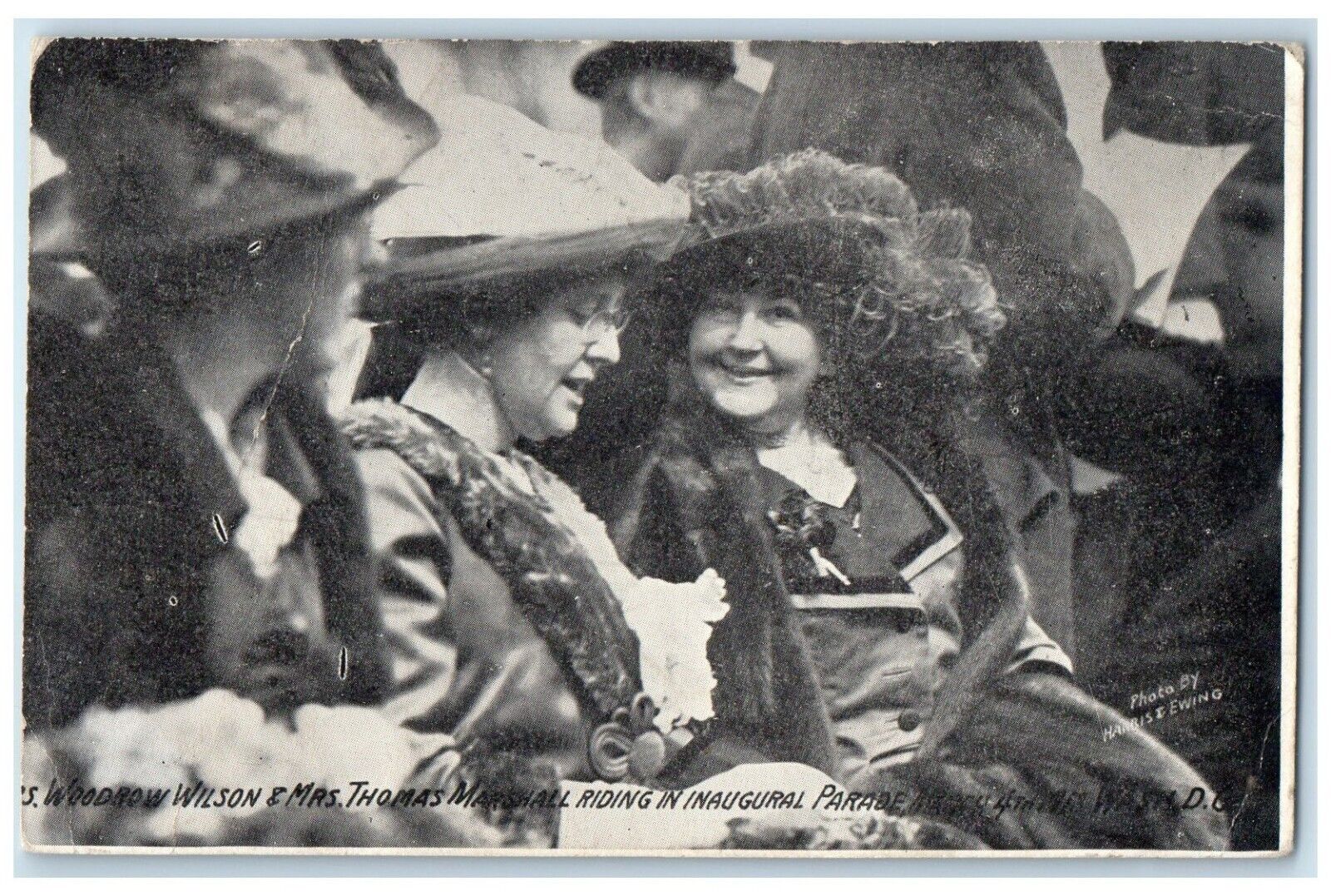 1913 Wilson Thomas Marshsall Riding Inaugural Parade Washington DC WA Postcard