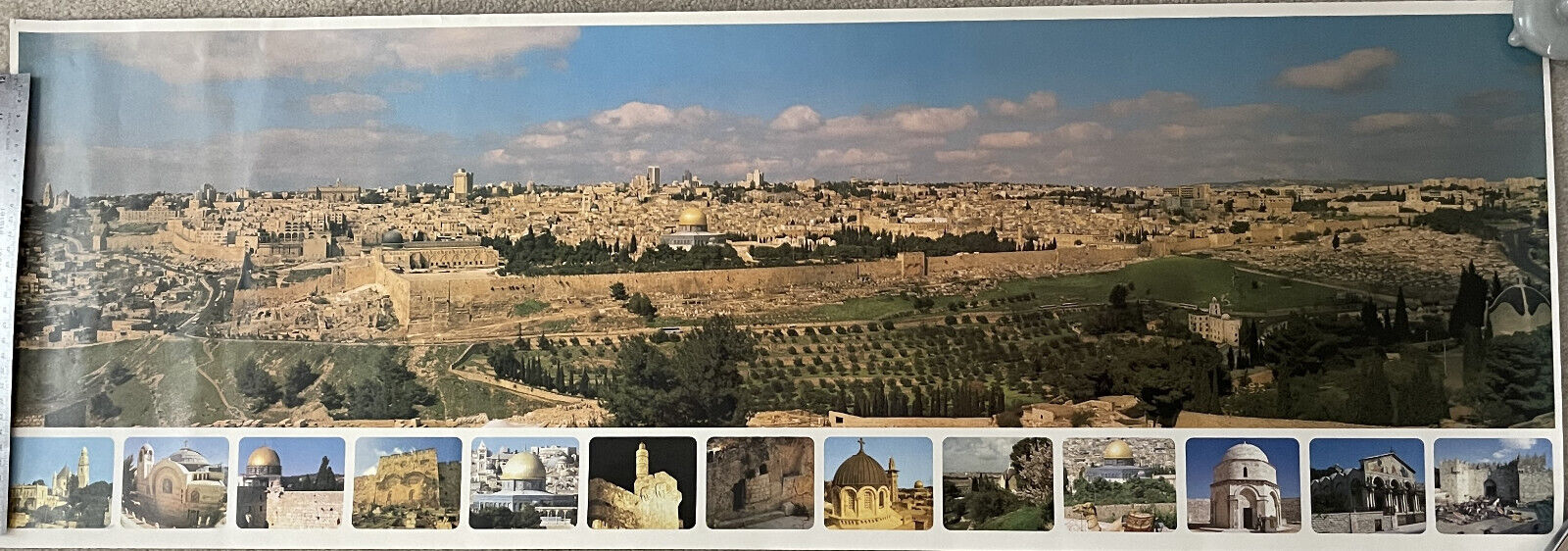 Jerusalem As Seen From The Mount Of Olives, 2-Sided Panoramic Poster 39x13