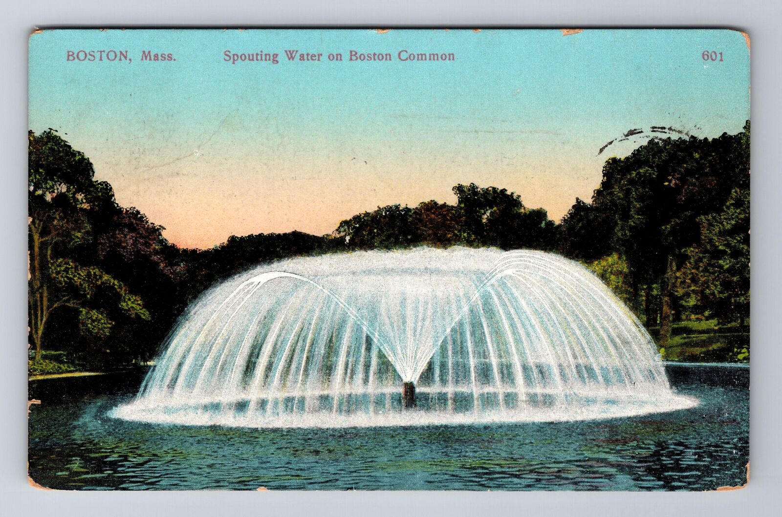 Boston MA-Massachusetts, Spouting Water On Boston Common, Vintage c1910 Postcard