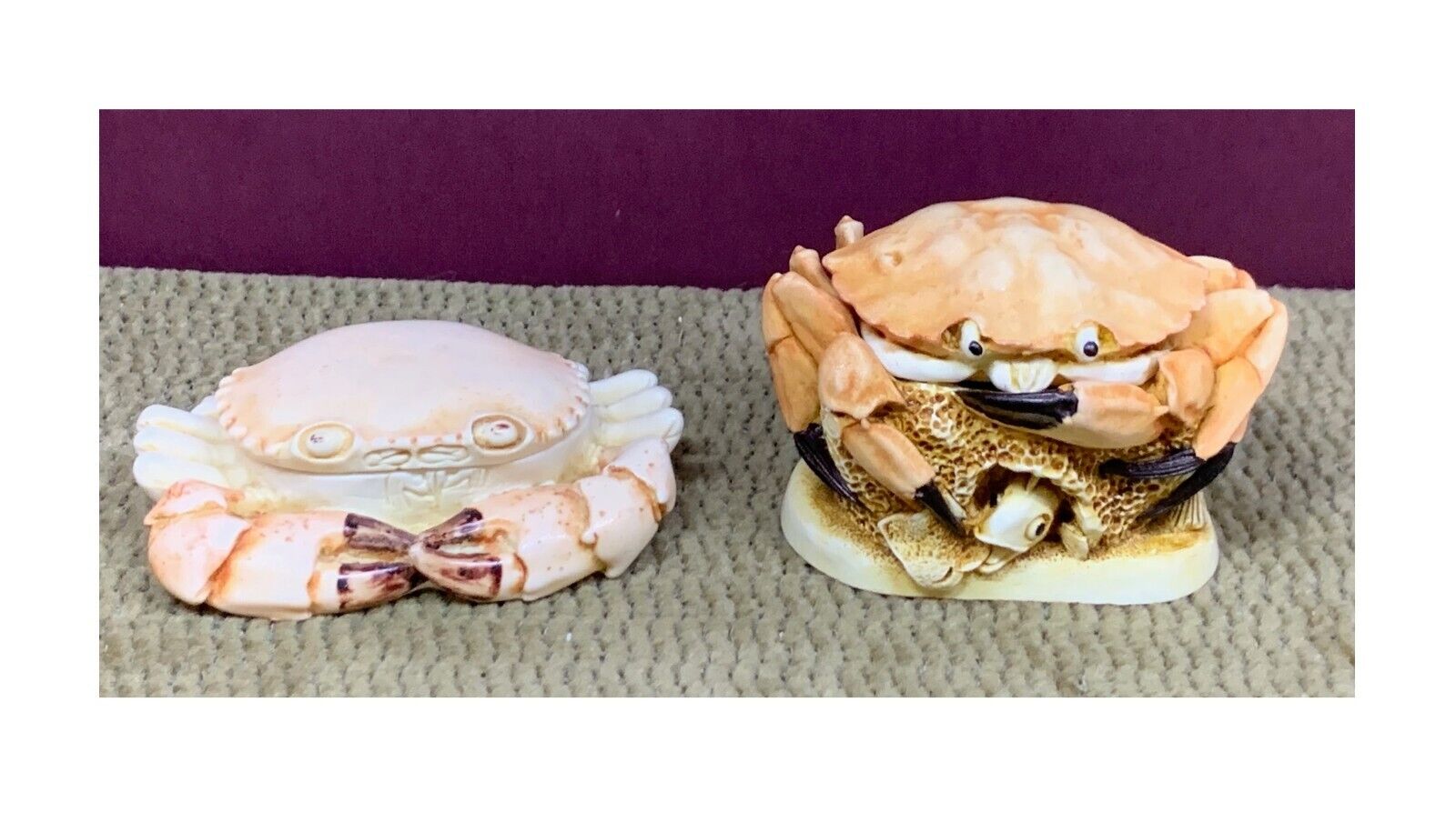 VINTAGE HARMONY KINGDOM LOT OF 2 CRABS TRINKET BOXES -  MADE IN ENGLAND