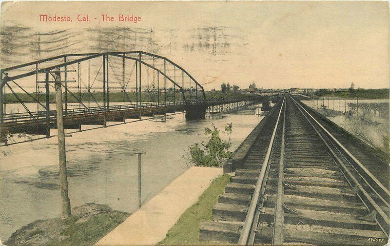 California Modesto The Bridge Pacific Novelty #310 1909 Postcard 22-2252