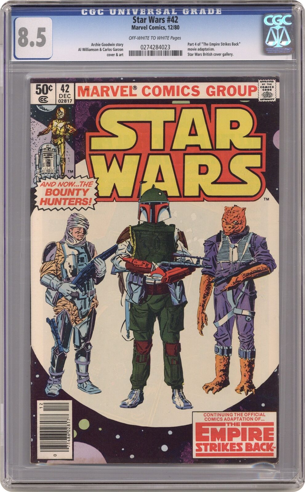 Star Wars #42N Newsstand Variant CGC 8.5 1980 0274284023 1st comic Boba Fett
