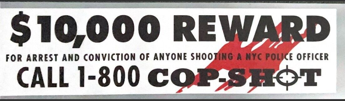 NYPD rear COP SHOT Police Reflective Bumper Decal 2023 Print Version