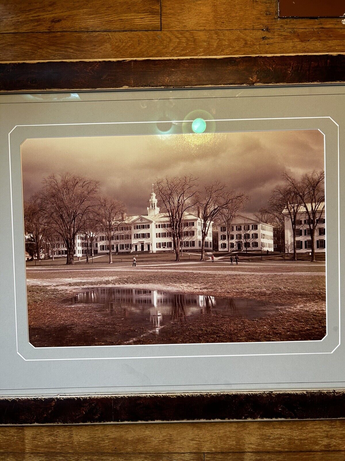 Vtg Photograph 70’s-80’s DARTMOUTH COLLEGE Framed Photo Dartmouth Hall Rare Larg