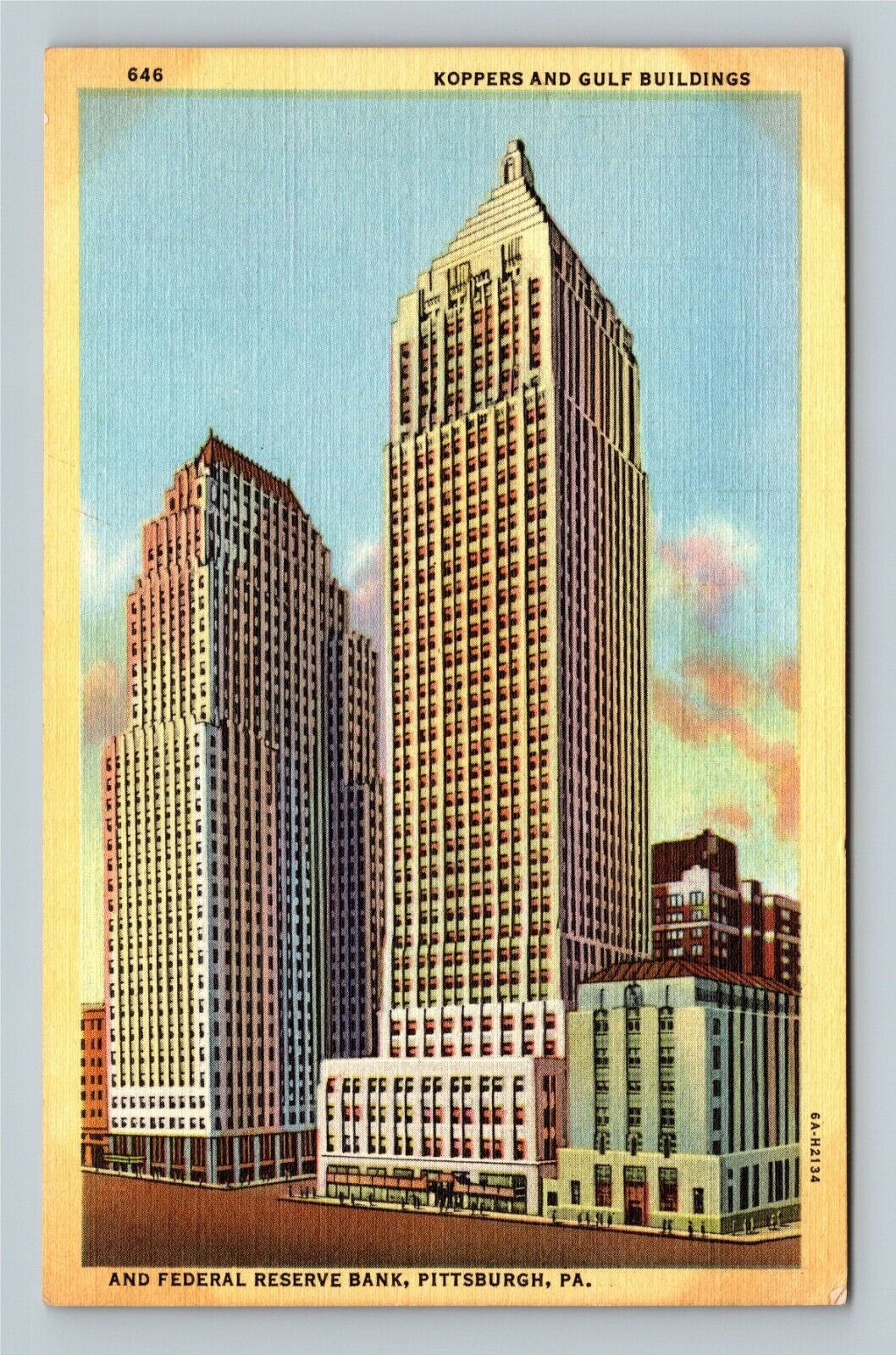 Pittsburgh PA Federal Reserve Koppers Gulf Building Pennsylvania Old Postcard
