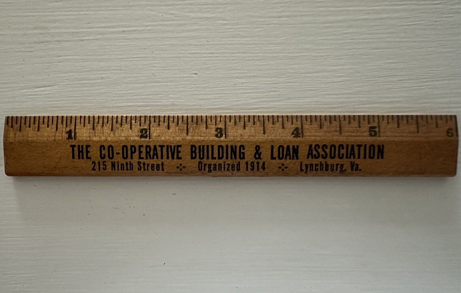 Vintage 2-sided Advertising Ruler Co-Operative Building & Loan Lynchburg VA