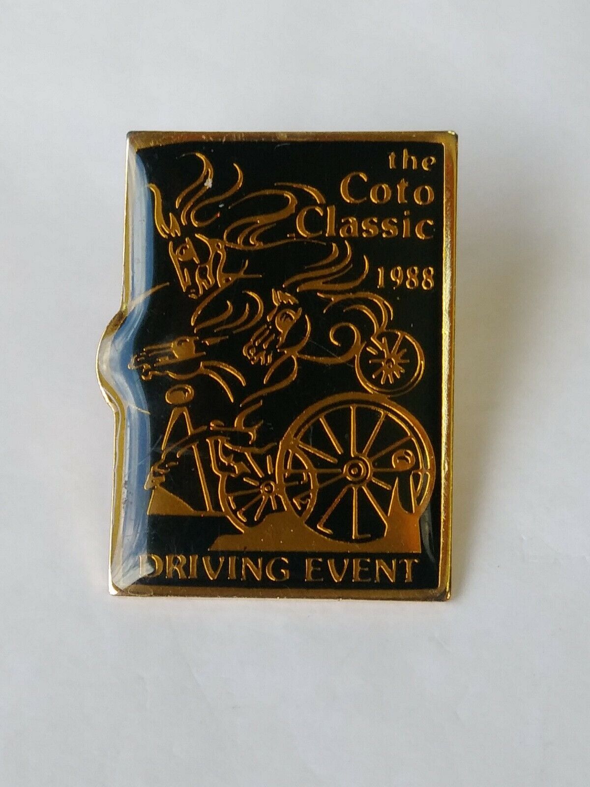 The Coto Classic Driving Event 1988 Lapel Pin Equestrian Carriage Race Vintage