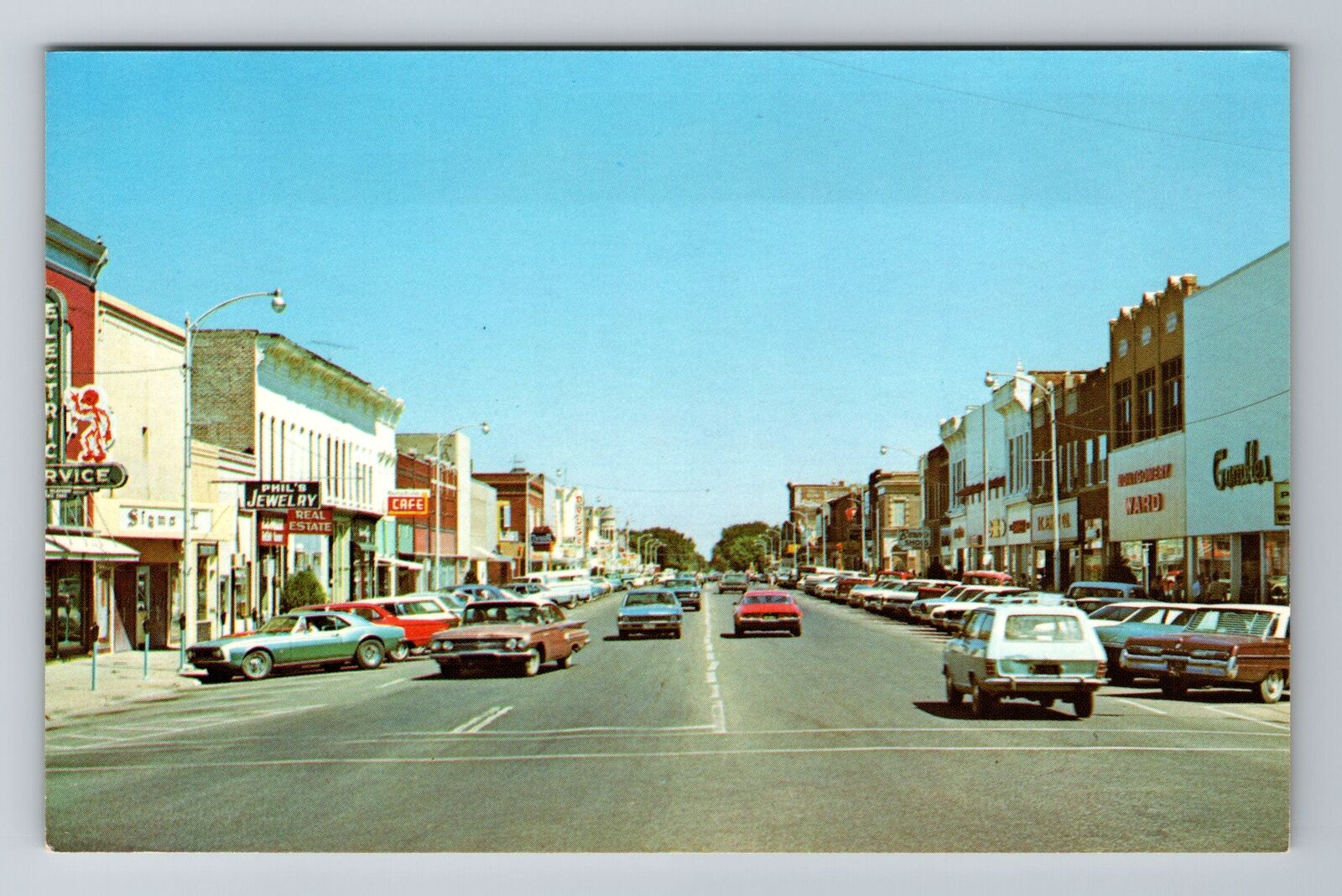 Concordia KS-Kansas, Advertising Street View, Antique, Vintage c1973 Postcard