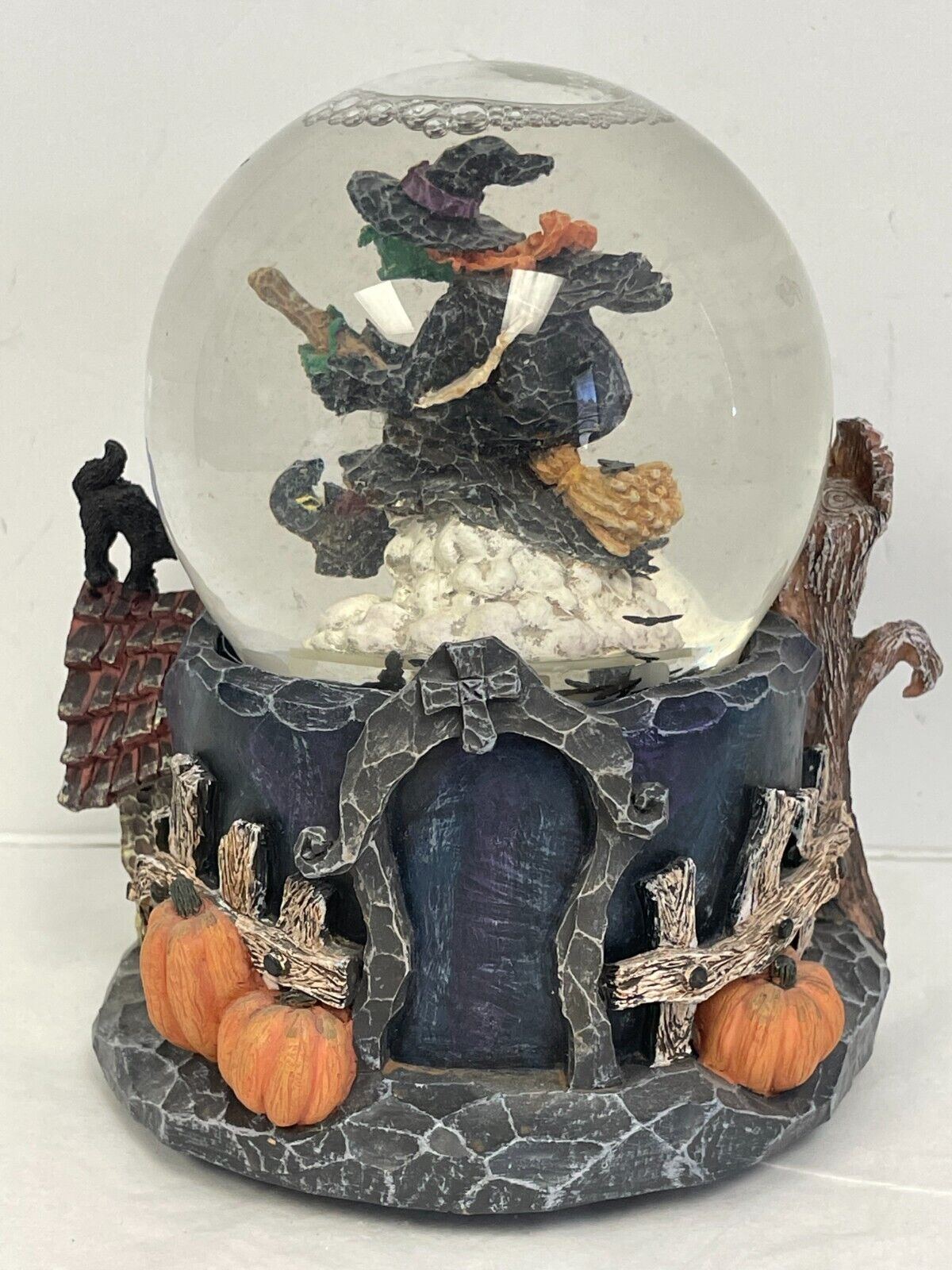 Halloween Witch Water Globe Glitter Bats Music Box Ghosts Haunted KCARE 6.5\