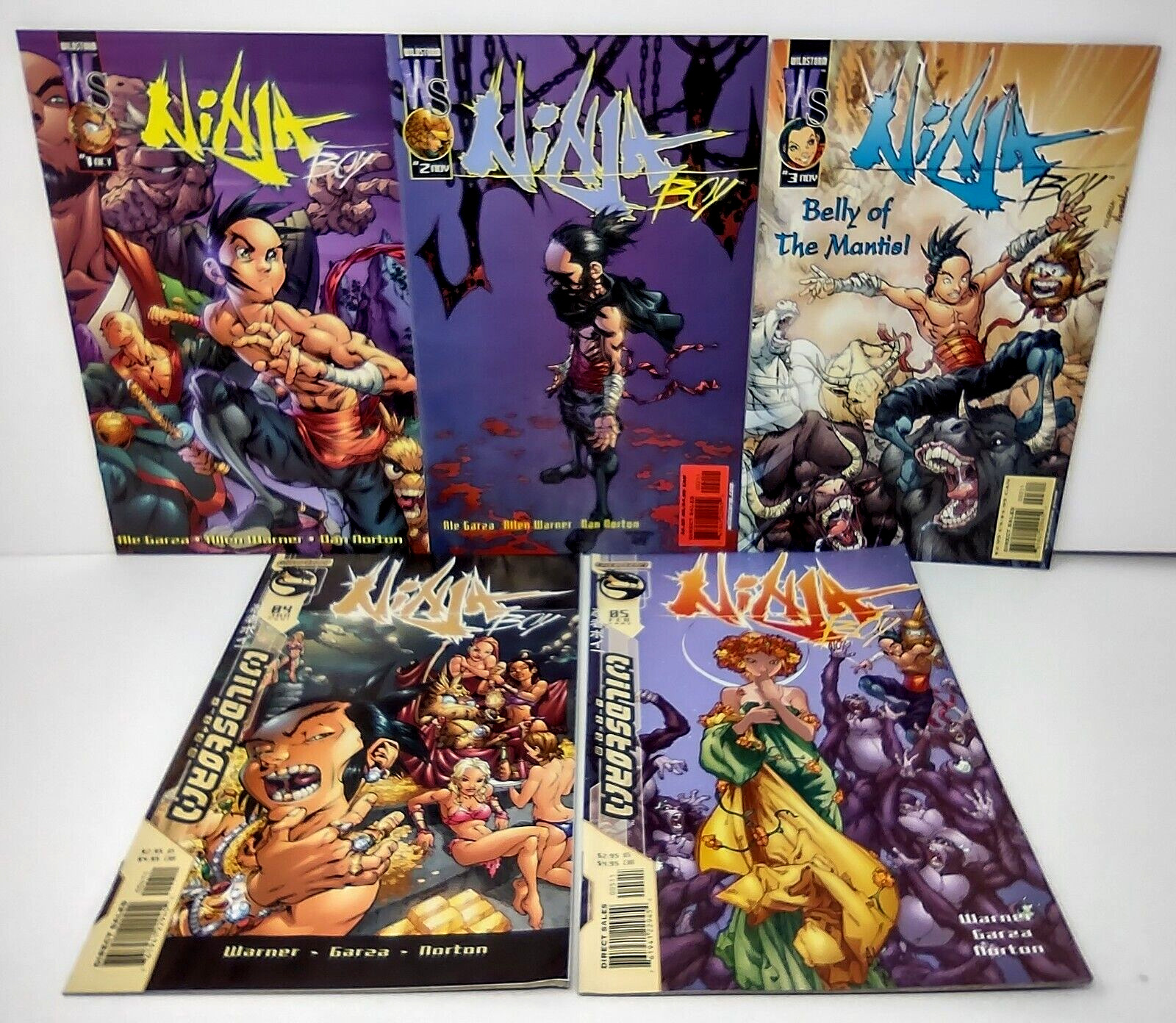 Ninja Boy Issues 1 2 3 4 5 WildStorm Comics 2001-2002 Lot of 5