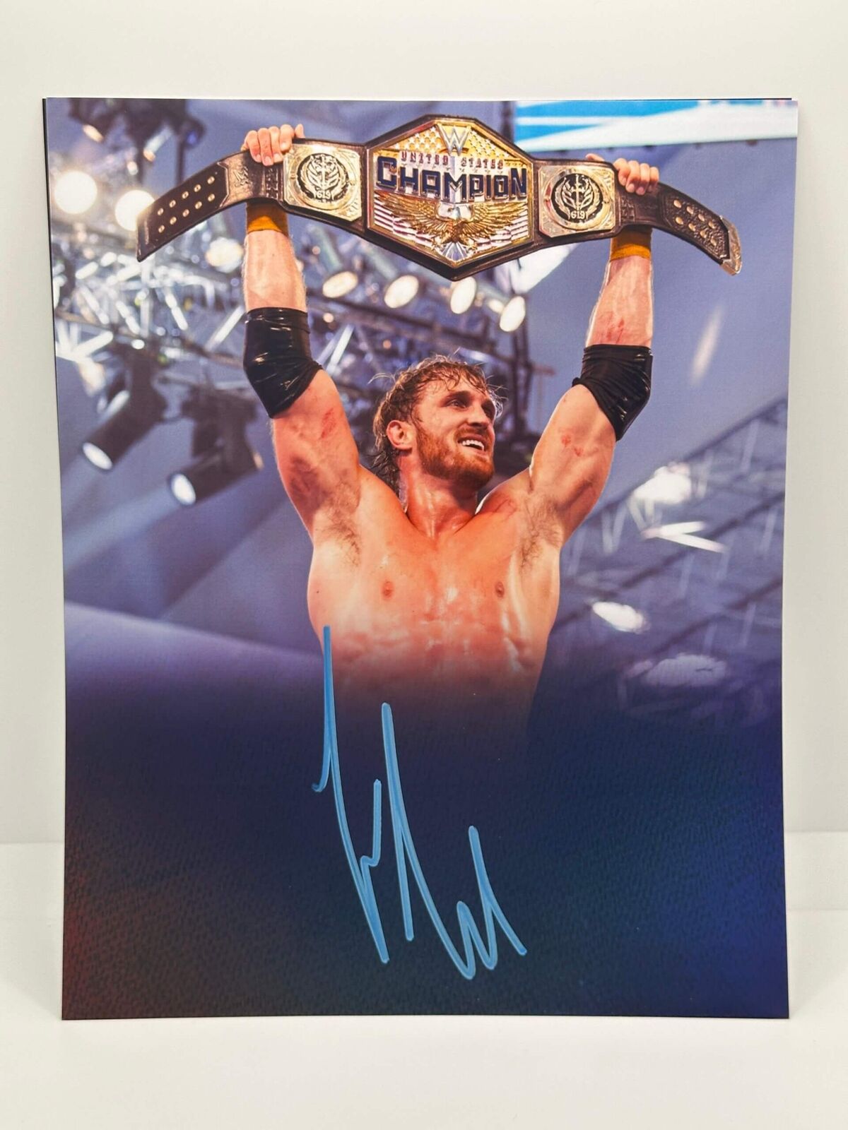 Logan Paul US Champion WWE Signed Autographed Photo Authentic 8X10 COA