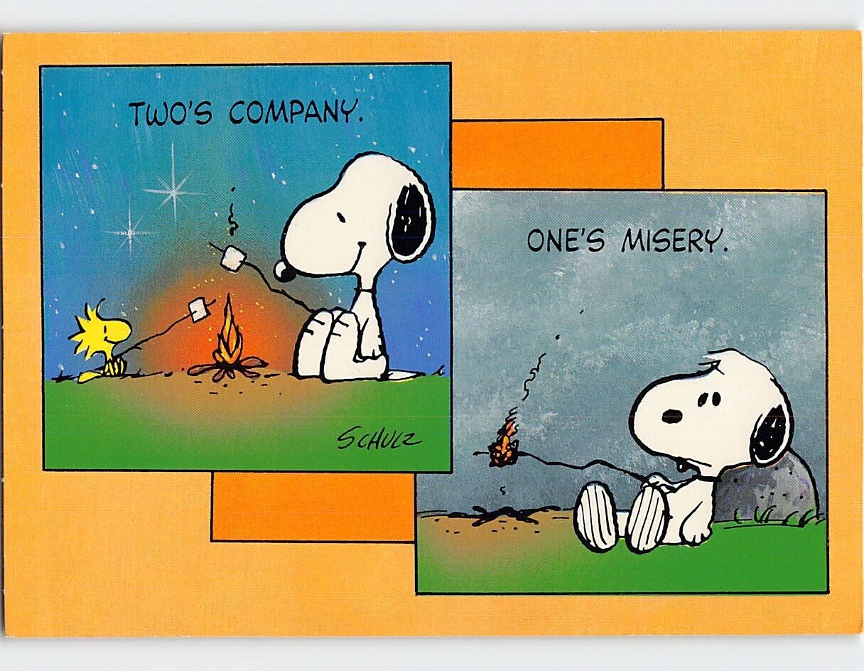 Postcard Two\'s Company, One\'s Misery, Snoopy, Peanuts