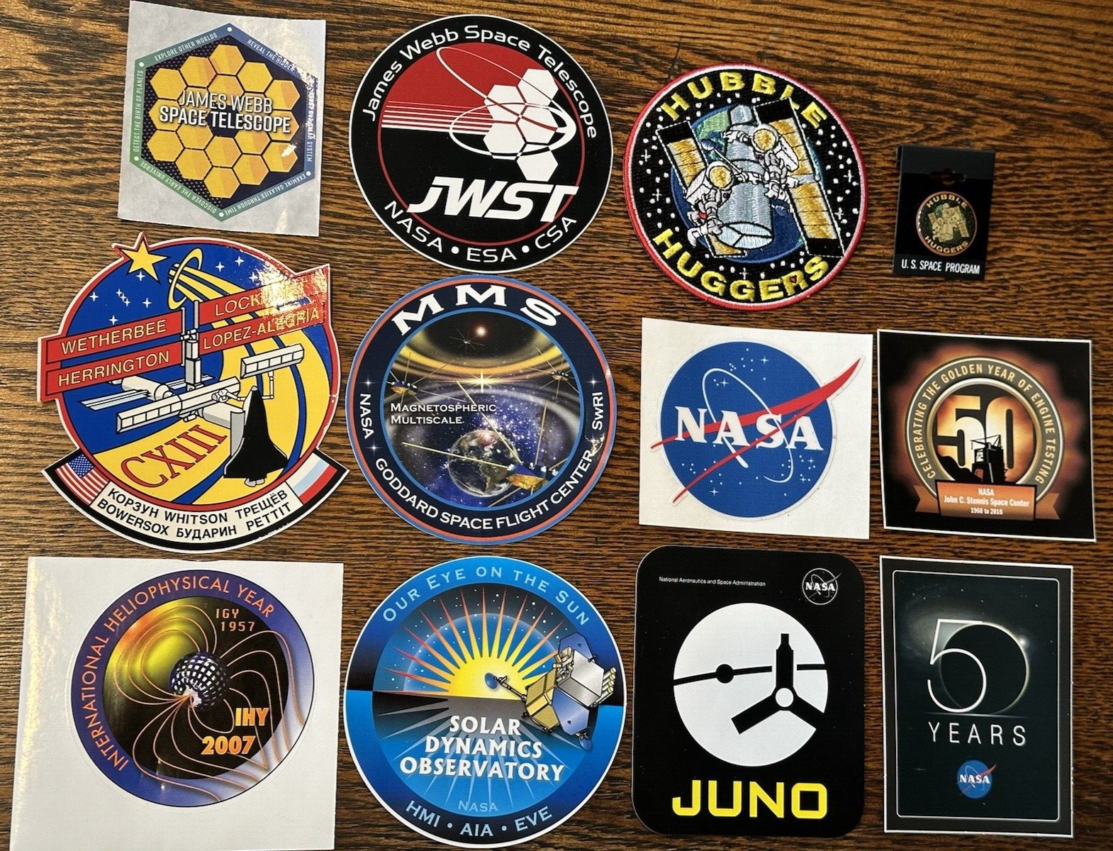 Nasa Collectibles Assorted Lot - Stickers Patch Pin (12 Items Total)