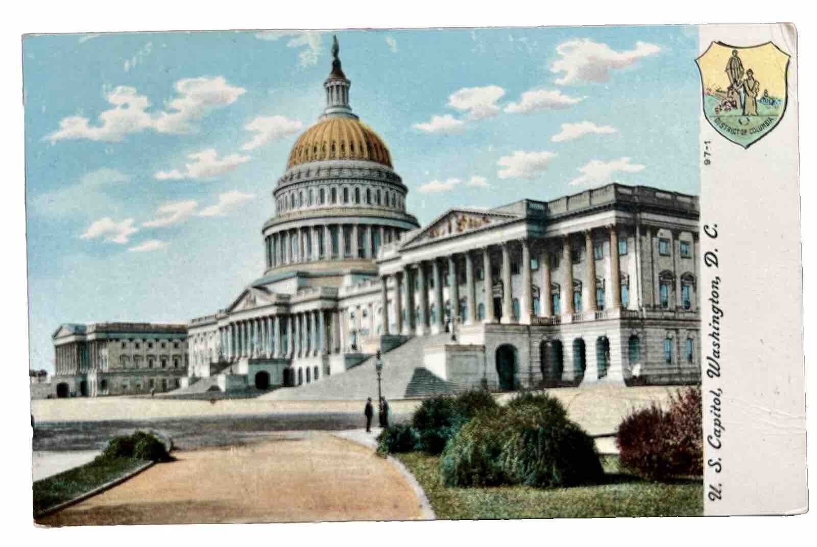 US. Capitol, Washington, D. C. Vintage Postcard 1908