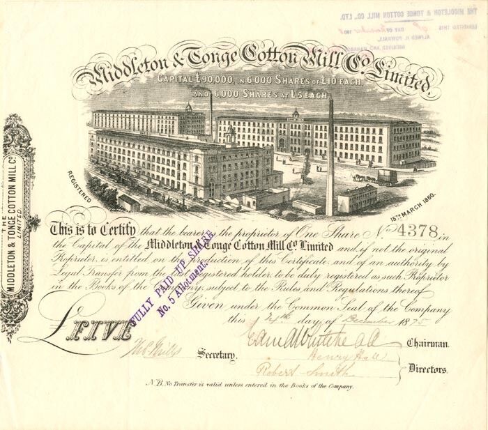 Middleton and Tonge Cotton Mill Co. Limited - Foreign Stocks