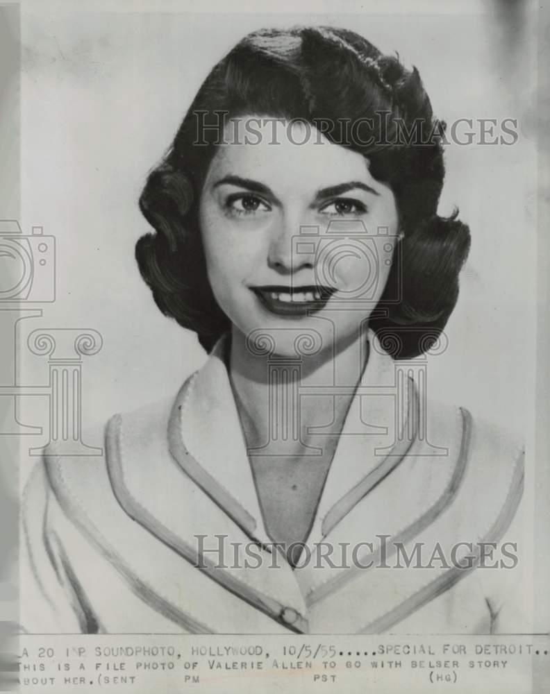 1955 Press Photo Actress Valerie Allen - kfa04771