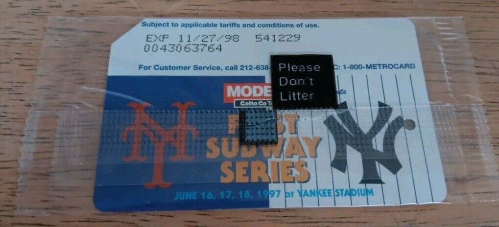 1997 Subway Series Metrocard Sealed MINT Mets ,Yankees.Rare