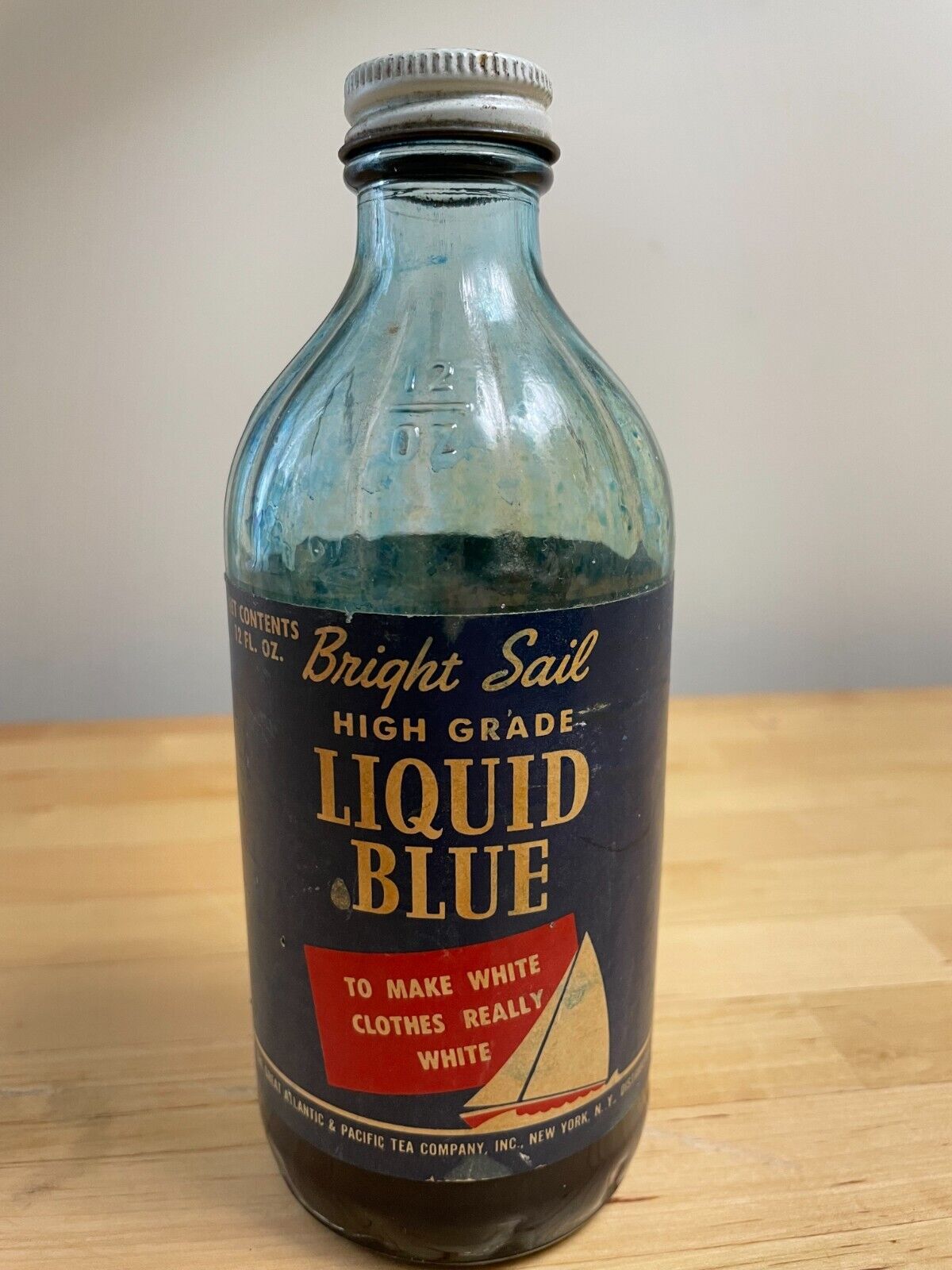 Vintage Bottle of Bright Sail Liquid Blue