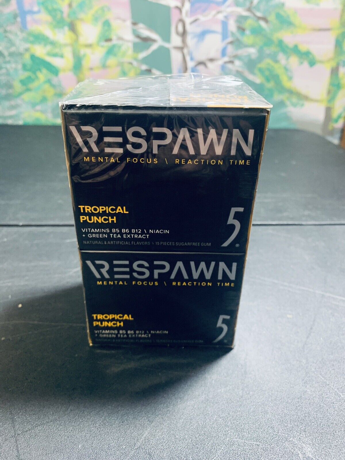 Respawn 5 gum, Tropical Punch, Discontinued Collectible (one sealed box of 10pk)