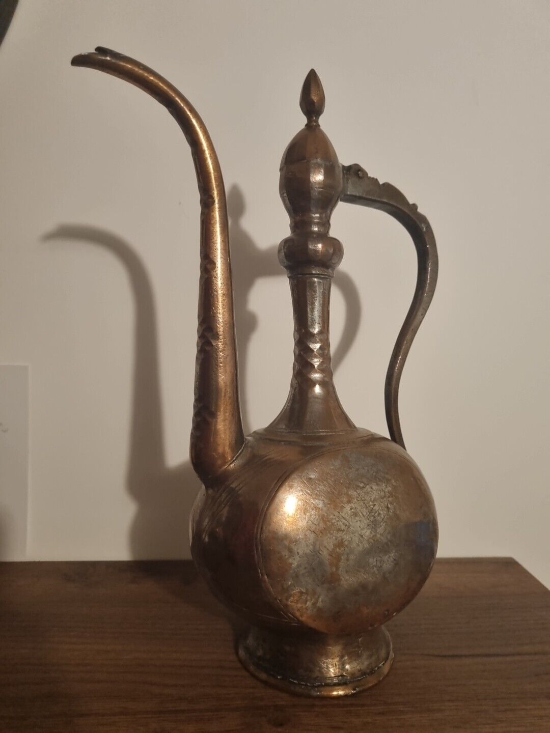 Antique Coffee Maker Pot Brass Dallah Middle Eastern Arab Islamic Oman Persian 