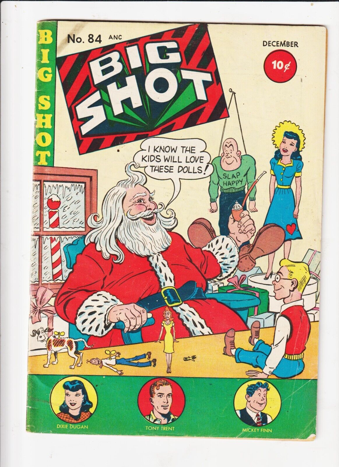 Big Shot #84 GOLDEN AGE Comic 1947 SANTA CLAUSE CHRISTMAS CVR HITLER ON THE MOON